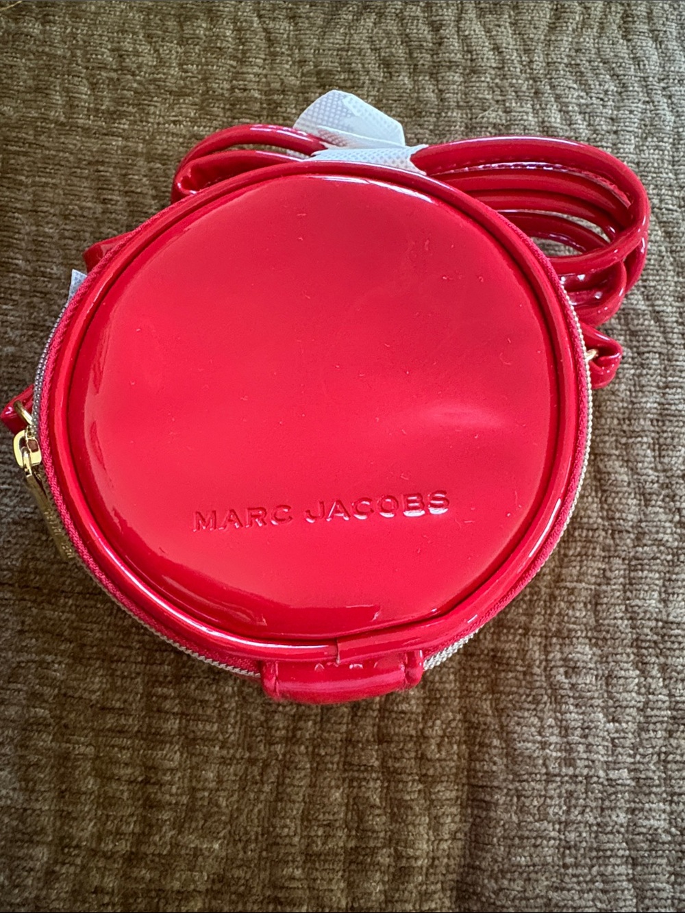 Marc Jacobs Mini Glossy Red Round Patent Crossbody